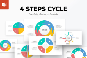 4 Steps Cycle Infographics PowerPoint Template